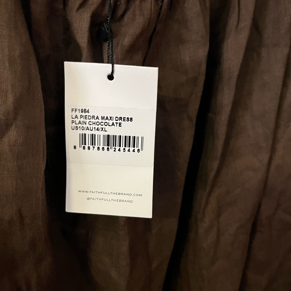 Faithfull the Brand La Piedra Maxi Dress Chocolate 10 - Picture 3 of 12